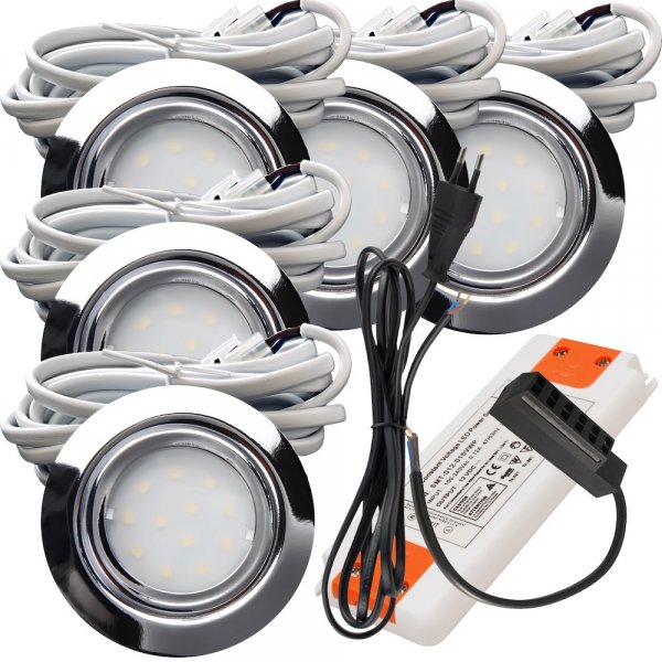 5er Set - 12W LED Trafo - 230V Zuleitung