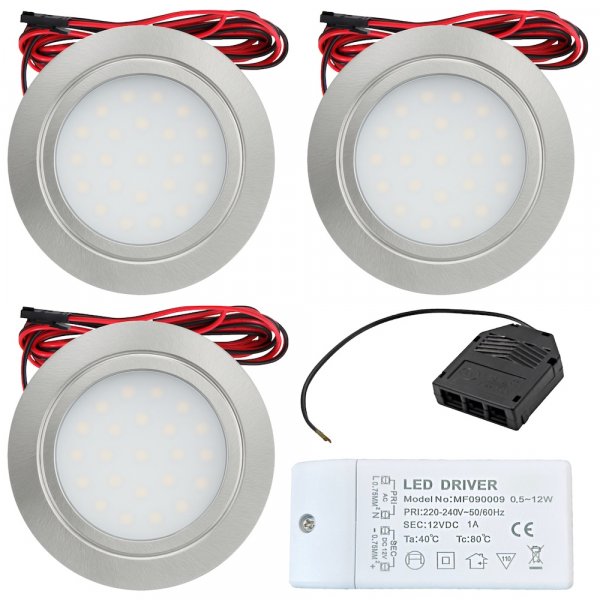 3er Set mit 12W LED Trafo